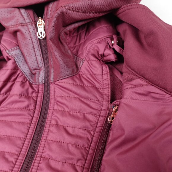 lululemon Fleecy Keen Jacket Women's 6 Removeable Hood Zip Up - Picture 9 of 12